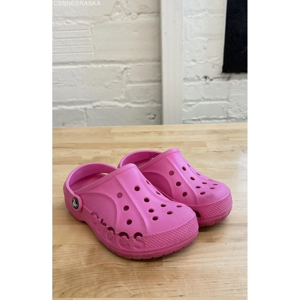 Crocs Baya Clog Pink Kids Slip On Water Shoes Size J2